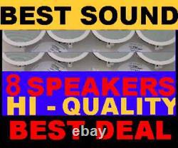 (8-pack) Ceiling / In Wall 8 Hi Quality Speakers