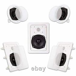 Acoustic Audio HT-55 in Wall in Ceiling 1000 Watt Home Theater 5 Speaker System