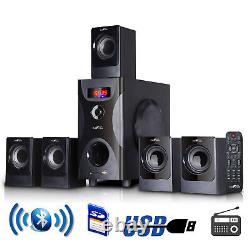BeFree Sound 5.1 Channel Surround Sound Bluetooth Speaker System in Black