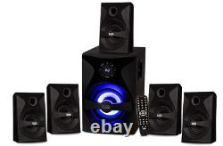 Bluetooth 5.1 Surround Sound Home Theater Speaker System with LED Display, FM Tu