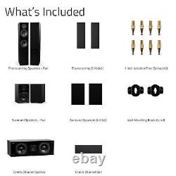 Fluance Elite 5.0 Surround Sound Home Theater Speaker System Black