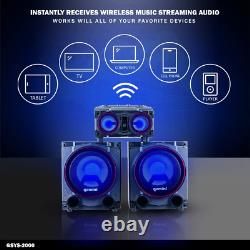 Gemini Sound GSYS-2000 Bluetooth LED Party Light Stereo System and Home Theater