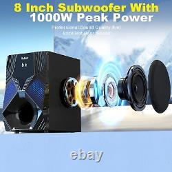 Home Theater Systems Surround Sound System For Tv 1000 Watts 8-Inch Subwoofe