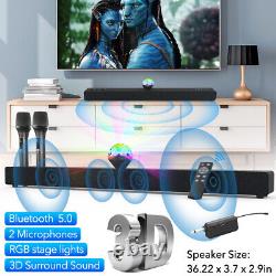 Surround Sound Bar Speaker System Wireless BT Subwoofer TV Home Theater withRemote