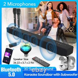 Surround Sound Bar Speaker System Wireless BT Subwoofer TV Home Theater withRemote