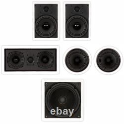 Theater Solutions TST85 Flush Mount 5.1 Speaker Set 8 In Wall and Ceiling